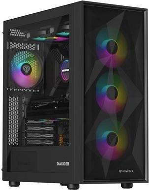 obudowa komputerowa genesis diaxid 605 argb midi tower usb‑c czarna