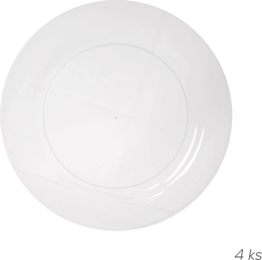 Płytki talerz z polipropylenu 23 cm, transparentny – 4 szt.