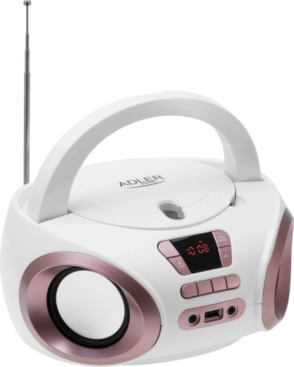Przenośny boombox z CD i MP3 Adler AD 1181 biały miedziany