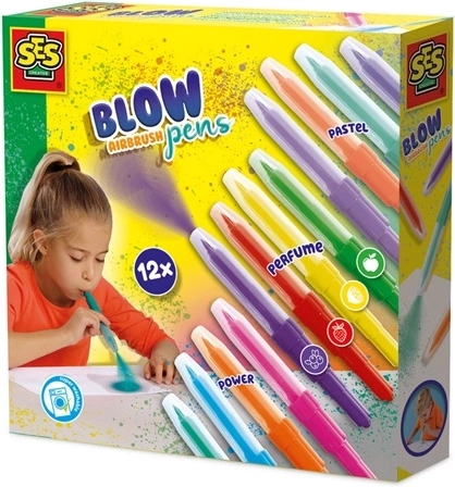 SES Creative dmuchane flamastry airbrush 12 szt.