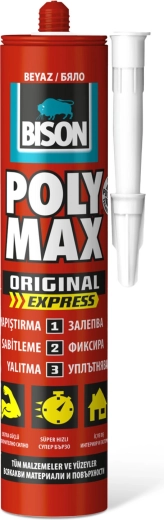 Bison Poly Max Express białe uniwersalne klej i uszczelniacz 425 g