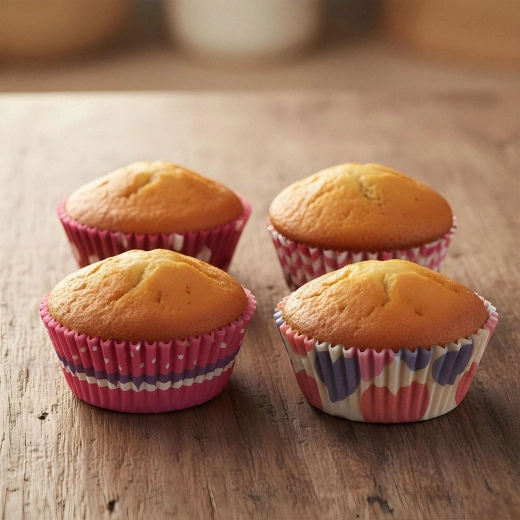 Papierowe papilotki do muffinów z serduszkami, 100 szt.