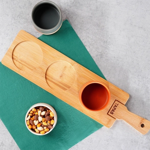 Stabilna bambusowa deska z uchwytem