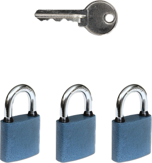 Kłódki OVAL 38 – zestaw 3 sztuki na wspólny klucz
