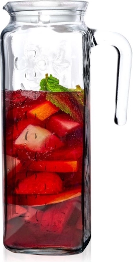 Szklany dzbanek z pokrywką 1,2 l