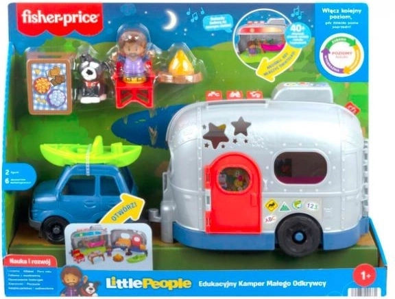 Fisher-Price Little People edukacyjna przyczepa kempingowa małego odkrywcy