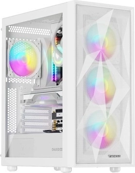 obudowa komputerowa Genesis Diaxid 605 ARGB, midi tower, USB‑C, biała