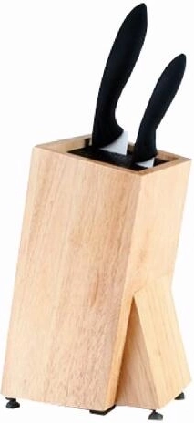 Blok na noże BRILLANTE z drewna kauczukowca z wkładką z włókien