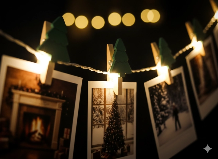 Świetlna galeria zdjęć z ciepłymi LED