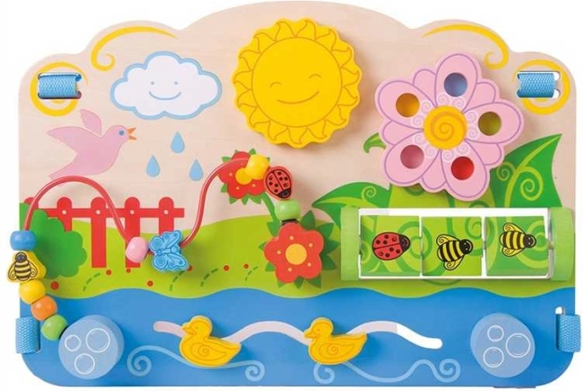 Bigjigs Baby drewniana tablica motoryczna Kwiaty