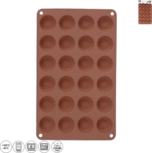Silikonowa forma na mini koszyczki 24 szt. brązowa