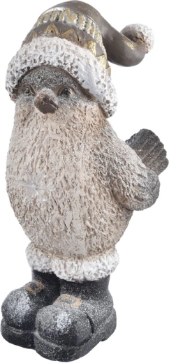 Ceramiczny dekoracyjny ptaszek z oświetleniem LED, brązowy, 44 cm