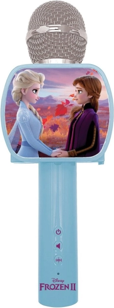 Bezprzewodowy mikrofon karaoke Disney Frozen z wbudowanym głośnikiem i zmieniaczem głosu