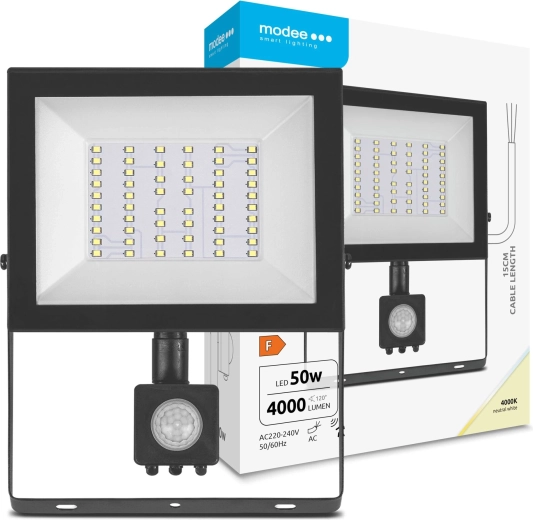Modee reflektor LED E-series z czujnikiem 50 W, 120°, 4000 lm, neutralna biel