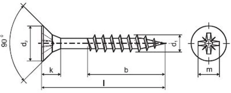 Uniwersalny wkręt z częściowym gwintem 5,0 × 90 mm, ocynk, 200 szt.