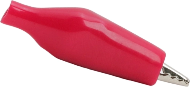 Mini krokodylek z czerwoną izolacją PVC