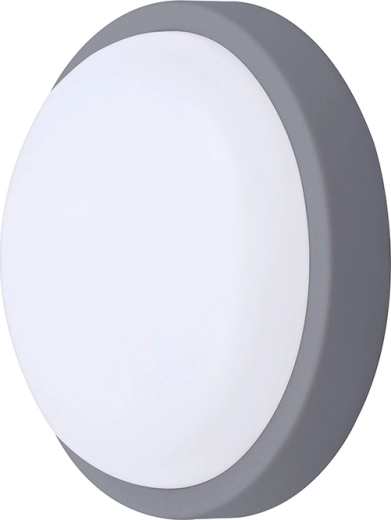 Solight okrągła zewnętrzna lampa sufitowa i ścienna LED 20 W 1500 lm 4000 K IP54 20 cm szara