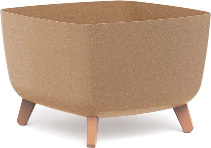 Donica Gracia Square Eco Wood 39 × 39 × 27 cm z nóżkami i wkładem