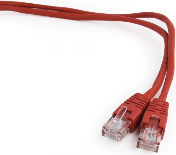 Patch kabel kat. 5e z odlewaną ochroną 0,5 m czerwony