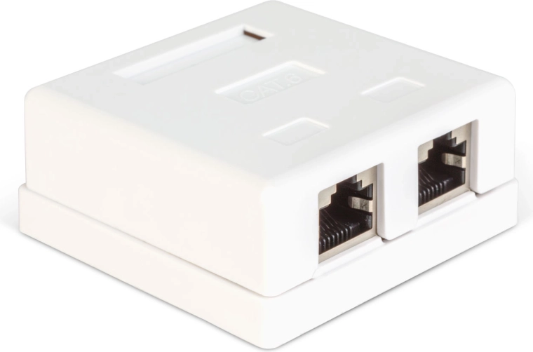 Podwójne natynkowe gniazdo sieciowe RJ45 Cat.6 FTP