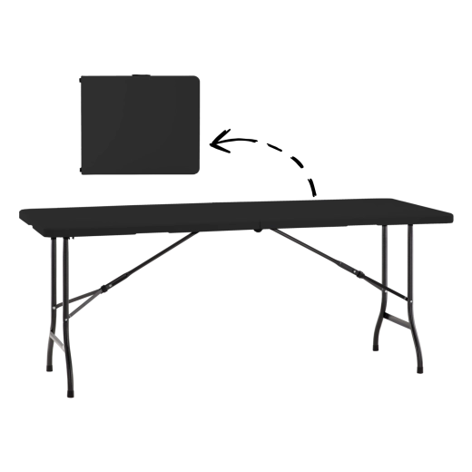 Składany stół turystyczny i cateringowy 180 × 70 × 74 cm czarny