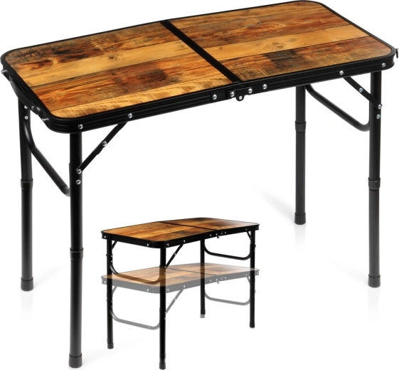 Vilde składany stolik turystyczny 2w1 z regulacją wysokości 80 × 40 cm