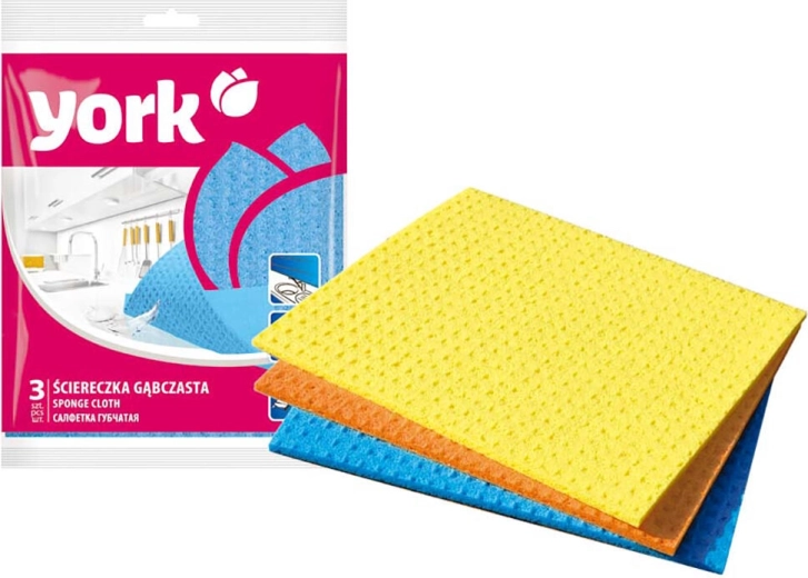 Ścierka gąbkowa 18 × 18 cm, zestaw 3 szt.