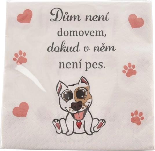Papierowe jednorazowe serwetki Dog home 33 × 33 cm, 20 szt.