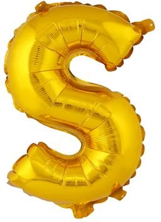 Balon foliowy litera S 30 cm złoty TORO