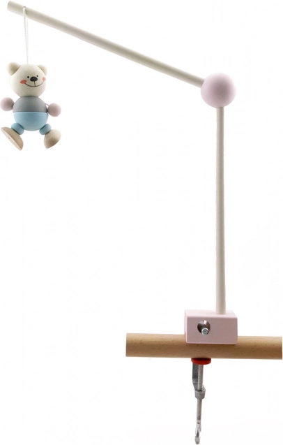 Hess drewniany uchwyt na karuzelę nad łóżeczko – różowy, z solidnym zaciskiem