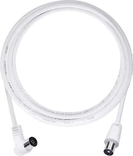 Solight antenowy kabel koncentryczny 3C2V z kombinowanymi złączami 5 m, biały