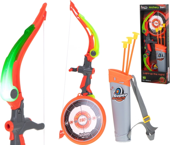 dziecięcy łuk z strzałami i tarczą XXL ze świetlnymi efektami
