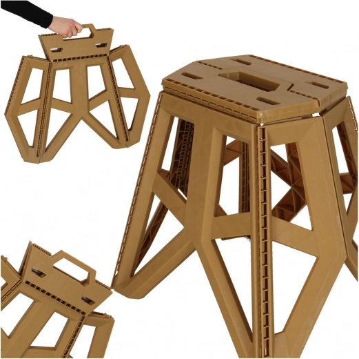 Składany stołek kempingowy 40 cm – beżowy