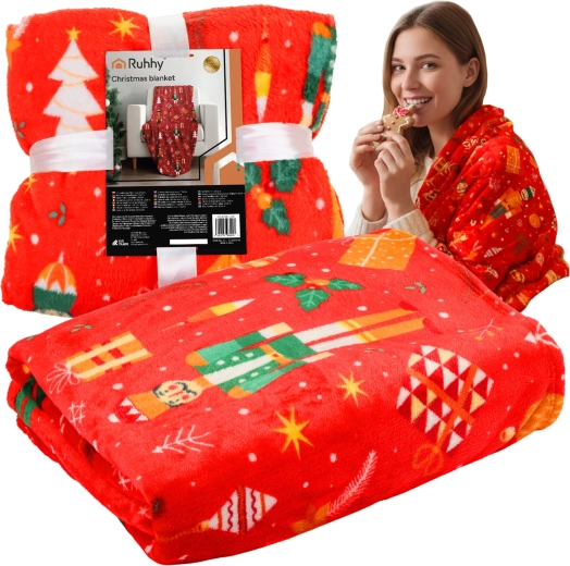 Świąteczny koc flanelowy Ruhhy 150 × 200 cm