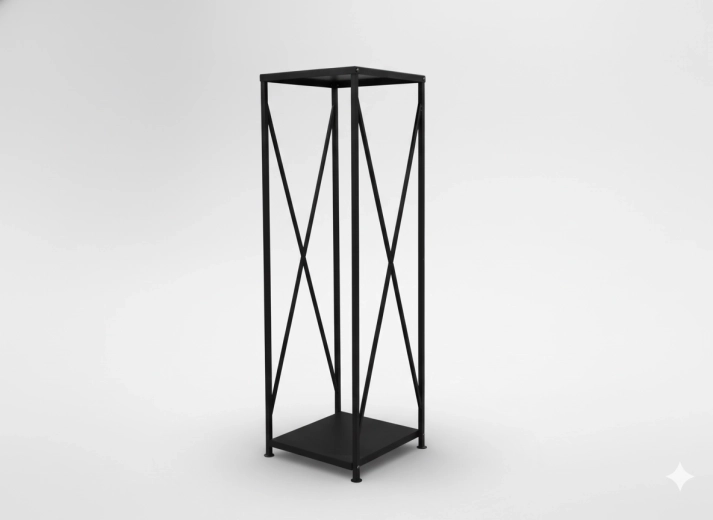 Metalowy stojak na drewno opałowe 34 × 34 × 111 cm