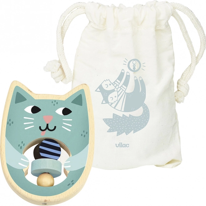 Drewniana grzechotka kot VILAC