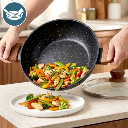 Komfortowe uchwyty soft touch w dekorze drewna