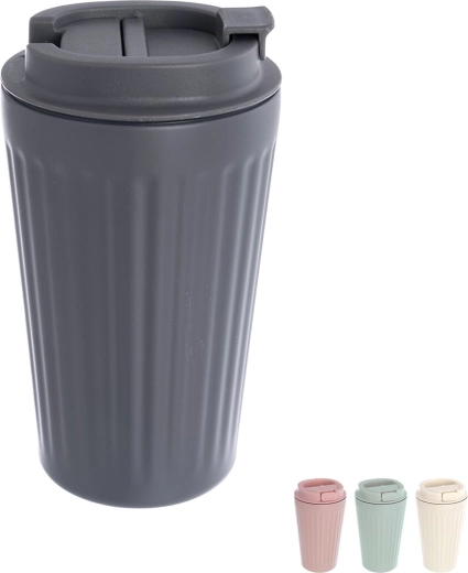 Termo kubek podróżny 500 ml z pokrywką (stal nierdzewna/plastik), mix kolorów