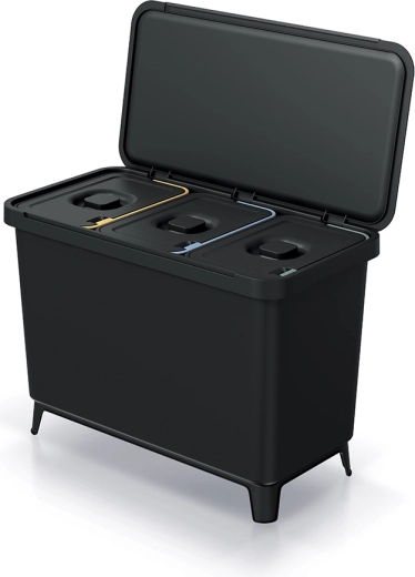 systema do segregacji odpadów 3×10 l z tworzywa z recyklingu, ścienny