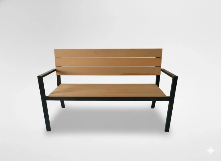 Ławka ogrodowa z oparciem Garden Line 118 × 54 × 77 cm, brązowa - 1 sztuka