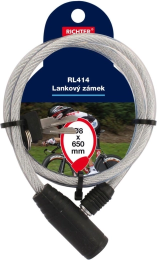 Linka stalowa z zamkiem 8 × 650 mm z 2 kluczami RICHTER