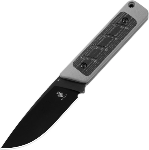 Kizer Smolt nóż stały 7,4 cm, czarny/jasnoszary, G10 i Micarta, kabura Kydex