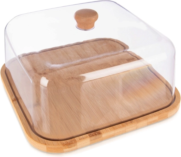 Bambusowa deska do serwowania z pokrywą, kwadratowa 30 × 30 × 17 cm