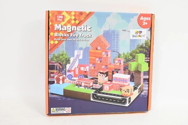 Magnetyczne klocki konstrukcyjne – kostki, 100 szt.