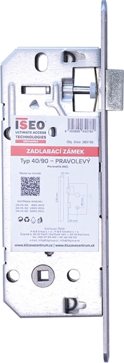 Zamek wpuszczany ISEO z kluczem 90/40/20/230