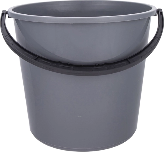 Plastikowe wiadro z plastikowym uchwytem 5 l, szare