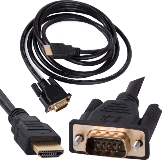 Kabel HDMI do VGA 2 m, Full HD, pozłacane złącza