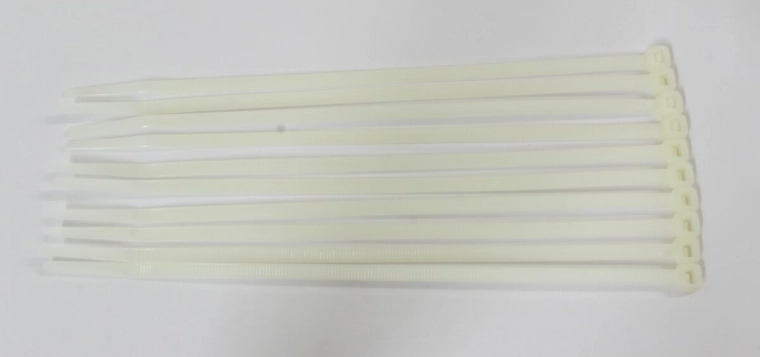 Białe opaski zaciskowe 195 × 4,7 mm, 10 sztuk
