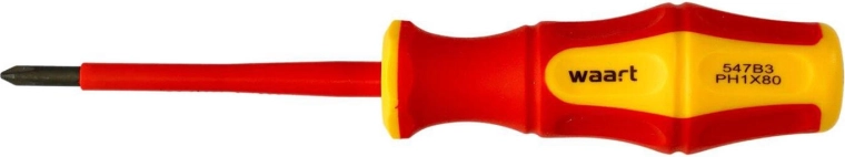 Izolowany wkrętak krzyżowy PH1 × 80 mm VDE
