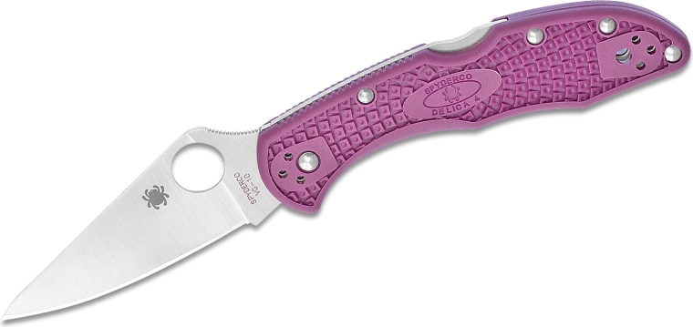Spyderco Delica 4 Flat Ground Purple – fioletowy składany nóż kieszonkowy